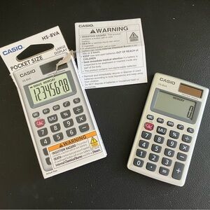 New Casio Silver Pocket Calculator